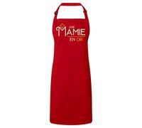 Tablier Cuisine Premium Rouge Une Mamie en Or Grand-Mère Amour Famille
