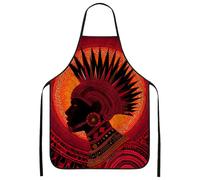 Tablier culturel pour la cuisine, design artistique audacieux, tablier de cuisine pour barbecue, grillades et travail de chef, Rouge, 24x31 Inch