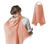 Tablier d'Allaitement, Darryy Couverture d'Allaitement en Coton, Cape Allaitement Bébé, 75 * 95cm, Voile d'Allaitement, Cache Allaitement, Écharpe Allaitement, Respirante, Douce, Multi (Rose)