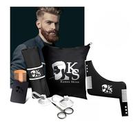 tablier de barbe/Bavoir à barbe/kit barbe/cape barbe 2 Ventouses + 1 peigne contour barbe symétrique + 1 Peignes à Barbe/Moustache et son étui OFFERT + 1 Sac de rangement et ciseaux