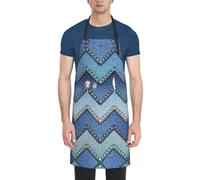 Tablier de barbecue Denim bleu dégradé 52X72Cm Tablier cuisine homme | Inaltérable Chef Tabliers Unisex Tablier De Cuisine Homme pour Jardin Grill Femme