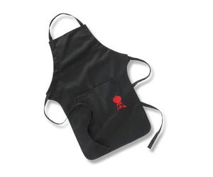 Tablier de barbecue noir avec motif barbecue boule rouge