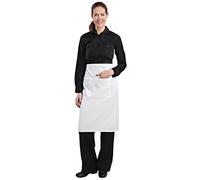 Tablier de bistrot standard en polycoton blanc pour cuisiniers, restauration, cuisine