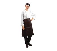 Tablier de bistrot standard en polycoton noir pour cuisiniers, restauration, cuisine