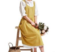 Tablier de Bohême du Nord en coton et lin, idéal pour toutes vos aventures culinaires (jaune)