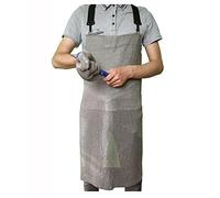 Tablier de Boucher en Acier Inoxydable résistant aux coupures en Cotte de Mailles, bavette de Travail de sécurité résistant aux Coups de Couteau avec Bretelles réglables