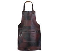 Tablier de boucher en cuir pleine fleur marron foncé avec anneau de serviette, tablier de cuisine, tablier de cuisine, tablier de travail du bois, tablier de cheff - tablier de barbecue - tablier de