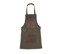 Tablier de boucher en cuir pleine fleur vert - Tablier de boucher - Tablier de barbecue - Tablier de chef - Tablier de bricolage - Tablier de travail du bois - Cadeau pour lui ou elle, Vert, taille