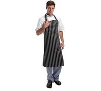 Tablier de boucher en polycotonà rayures blanches et noires