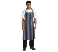Tablier de boucher en polycotonà rayures bleu marine Taille XL