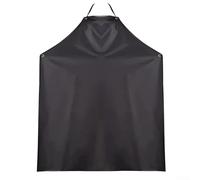 Tablier de boucher professionnel en caoutchouc vinyle imperméable et résistant pour la cuisine, la vaisselle, le laboratoire, le travail, l'huile, 111,8 x 73,7 cm, noir