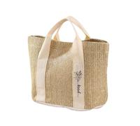 Tablier de caravane avec poches Grande capacité Sac de paille de plage Boucle Tenu à la main Sac à bandoulière Plage Jouer d'été Stockage Grande capacité Sac de paille Sacs Art 20e siècle, beige