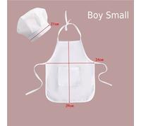Tablier De Chef Bébé Pour Enfants, 2 Pièces, Accessoire De Photographie Fantaisie, Chapeau, Costume De Cuisinier Mignon Blanc