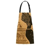 Tablier de chef de cuisine pour femme africaine avec poches, joli tablier de taille avec col réglable pour homme et femme, adapté pour la cuisine à domicile, la cuisine, la serveuse, le jardinage, le