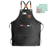 Tablier de chef, en toile de coton, réglable, avec poches pour homme et femme, taille M-XXL