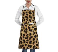 Tablier de chef imperméable imprimé léopard pour cuisine, restaurant, barbecue, peinture, travaux manuels, Imprimé léopard, taille unique