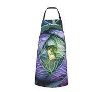 Tablier de chef marron imprimé en cuir de vache pour homme et femme, tablier de cuisine amusant avec poches, Choux lumineux., taille unique