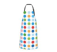 Tablier de chef marron imprimé en cuir de vache pour homme et femme, tablier de cuisine amusant avec poches, Motif à pois bleus, taille unique