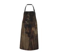 Tablier de chef marron imprimé en cuir de vache pour homme et femme, tablier de cuisine amusant avec poches, Planche, taille unique