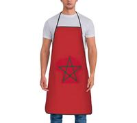 Tablier de chef professionnel pour adulte Motif drapeau du Maroc, blanc, taille unique