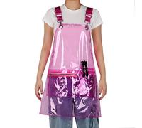 Tablier De Coiffeur En Vinyle,Empêchant Les Poches Pour Cheveux,Tablier De Salon Transparent Imperméable,Multi-Poches Avec Fermeture Éclair.C.Taille Unique