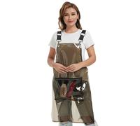 Tablier De Coiffeur En Vinyle,Empêchant Les Poches Pour Cheveux,Tablier De Salon Transparent Imperméable,Multi-Poches Avec Fermeture Éclair.Long Black.Taille Unique