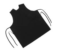 Tablier de Coiffeur sans Manches à Col V Dos en Maille | Poches Frontales pour Outils, Tissu Soie Imité Noir, Usage la Cuisine et Salon, Style Créatif