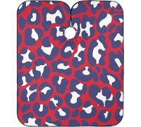 Tablier De Coiffure Tache Léopard Rouge Bleu, Cape De Coiffure Professionnel Cape De Cheveux Antistatique Capes De Coiffeur Pour Enfants Coiffure Couper