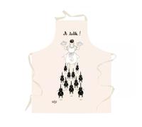 Tablier de cuisine 100% coton DUBOUT Chats A table ! Ecru