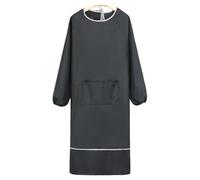 Tablier de Cuisine à Manches Longues avec Poches Tabliers Industriels Imperméables Encolure Ronde avec Bordure Poignets Élastiques Design à Nouer Dans le dos Revêtement Imperméable en PU