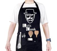 Tablier de cuisine amusant avec poches pour barbecue, cuisine, travail, anniversaire, papa, cadeaux créatifs, Lets Cook, taille unique