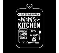 Tablier de cuisine avec planche à découper amour servir maman cuisine petit déjeuner déjeuner tous les jours Stickers lettrage 50.4x81.1cm Stickers pour vitres Blanc