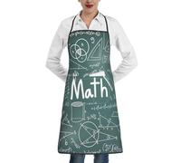 Tablier de cuisine avec poches et poches Motif cours de mathématiques Formulas Shapes Theory, blanc, taille unique