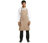 Tablier de cuisine blanc en polycoton brun clair