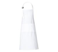 Tablier de cuisine blanc pour hôtel restaurant et maison coton avec poche et sangle de cou réglable - 68cm x 88cm