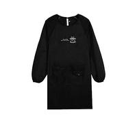 Tablier de Cuisine Blouse Adulte Manches Longues Tablier Oil Reverse Dressing Vêtements de Travail pour Homme Femme Sac de Rangement Petit Plastique, Noir , taille unique