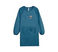 Tablier de Cuisine Blouse Adulte Manches Longues Tablier Oil Reverse Dressing Vêtements de Travail pour Homme Femme Sac de Rangement Petit Plastique, bleu, taille unique
