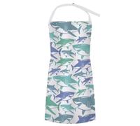 Tablier de cuisine Bull Shark Predators Dangerous Nature4 avec poches avant et sangle de cou ajustable, idéal pour hommes et femmes. Convient pour la cuisine, la pâtisserie et les grillades. Convient