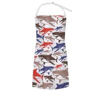 Tablier de cuisine Bull Shark Predators Dangerous Nature8 avec poches avant et sangle de cou ajustable, idéal pour hommes et femmes. Convient pour la cuisine, la pâtisserie et les grillades. Convient