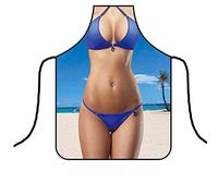 Tablier de Cuisine Créatif pour Homme et Femme - Tablier Barbecue Humour Étanche Réglable Sexy Fun - Idée Cadeau Anniversaire BBQ (A-08)