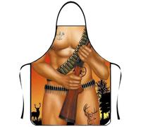 Tablier de Cuisine de Motif d'Homme Muscle,Tablier Sexy et drôle, Sexy et drôle Tabliers pour Barbecue, Tabliers Barbecue Homme Humour 3D Drôle Imperméable Réglable Humoristique Musclé Sexy