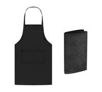 Tablier De Cuisine Dos Nu 1 Pièce, Chiffon De Nettoyage 1 Pièce, Tablier De Cuisine De Chef, Tablier De Boulanger, Tablier Pour Femmes Et Hommes À La Maison, Adapté Au Barbecue, Au Chef (Noir)
