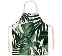 Tablier de cuisine en lin pour enfants - Tablier pour enfants à motif de feuilles, tabliers pour fille de fils pour la cuisson, la peinture, la fête
