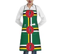 Tablier de cuisine en tissu imperméable Motif drapeau du Commonwealth de Dominique