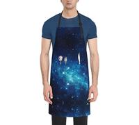 Tablier de cuisine en tissu Oxford avec poche pour adulte Motif univers étoiles galaxie, noir, taille unique