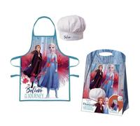 Cuisine créative Disney Frozen tablier et toque de chef filles 36 cm polyester bleu