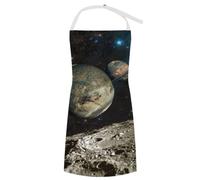 Tablier de cuisine fantastique sur le thème des exoplanètes extraterrestres isolées, avec poches avant et sangle de cou ajustable, pour hommes et femmes. Idéal pour la cuisine, la pâtisserie et les g