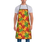 Tablier De Cuisine Feuilles D'Érable Brillantes Jaune Vert Tablier De Barbecue Professionnel Imperméable Tabliers BBQ, pour Restaurant, Artisanat, Anniversaire, 52x72cm