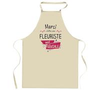 Tablier de cuisine Fleuriste Merci Géniale | Cadeau Femme pour Cuisinière Vêtement Blouse de protection Barbecue Jardinage Tablier de Travail Tâches ménagères