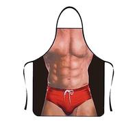 Tablier de Cuisine Homme Créatif Tablier Cuisine Homme Humour Tabliers Barbecue pour Homme Femme Étanche Réglable Tablier Barbecue Sexy Tablier de Cuisine Fun Fête Idée Cadeau Anniversaire BBQ (A-02)